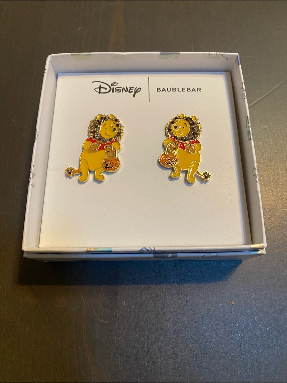 NWT Disney x BaubleBar Winnie the Pooh Lion Halloween Stud Earrings